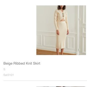 Pixie Market Ribbed Knit Midi Skirt